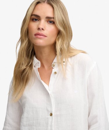 Premium Linen Button Down Slim Shirt Image 4