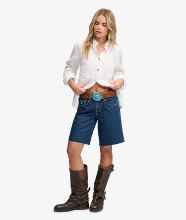 Premium Linen Button Down Slim Shirt Image 3