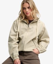 Veste &agrave; capuche en twill lav&eacute;