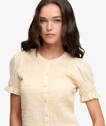 Short Sleeve Smocked Top Image 3