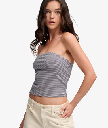 Athletic Essentials Stripe Jersey Bandeau Top Image 2