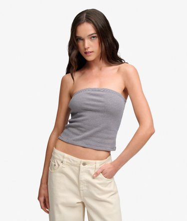 Athletic Essentials Stripe Jersey Bandeau Top Image 1