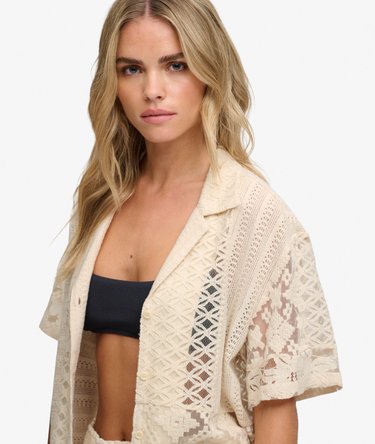Lace Patchwork Beach Resort Shirt Image 4
