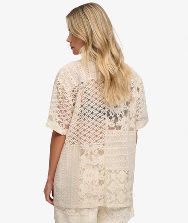 Lace Patchwork Beach Resort Shirt Image 5