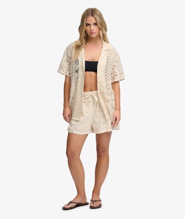 Lace Patchwork Beach Resort Shirt Image 3