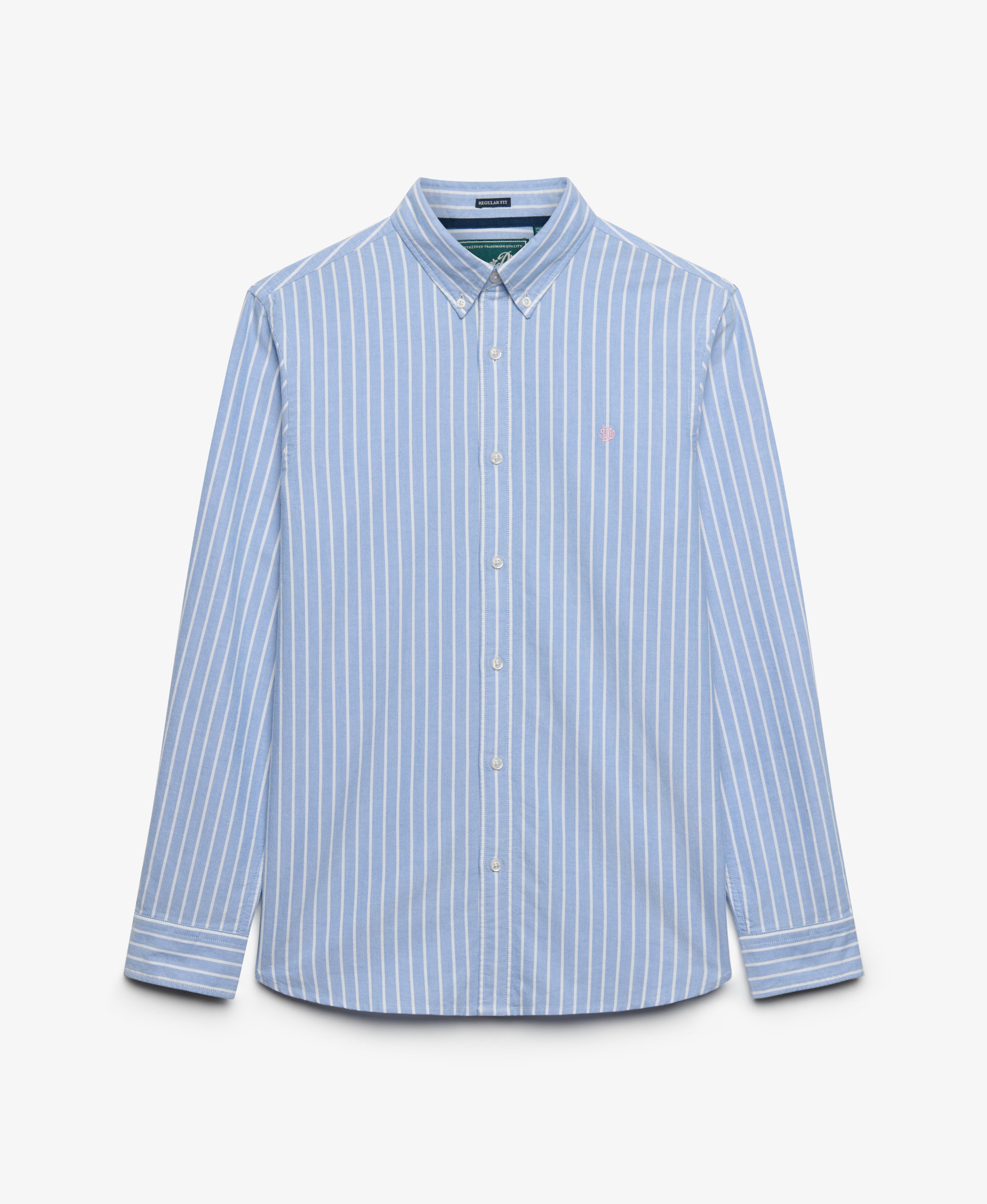 mens Classic Oxford Long Sleeve Shirt in BROKER BLUE STRIPE