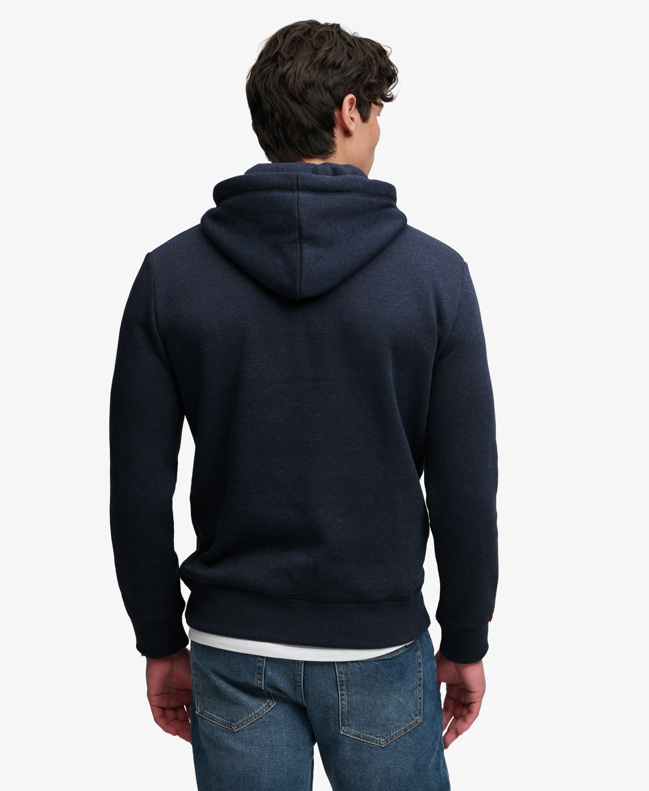 mens Vintage Logo Heritage Relaxed Hoodie in Trench Navy Marl