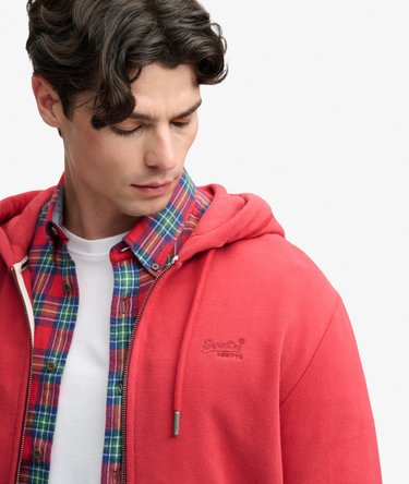 Essential Logo Half Brushed Zip Hoodie Image 4