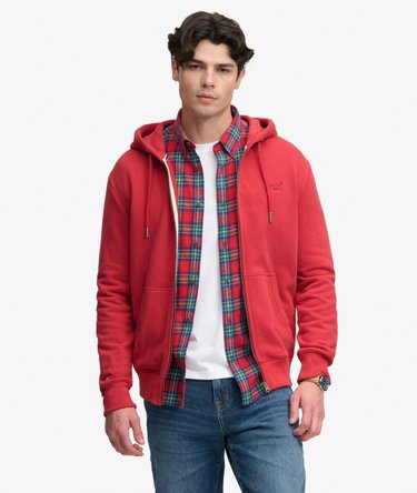 Essential Logo Half Brushed Zip Hoodie Image 1