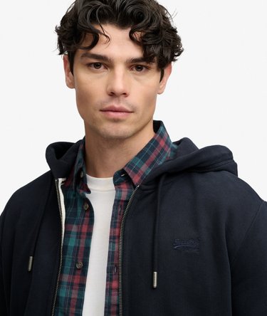 Essential Logo Half Brushed Zip Hoodie Image 3