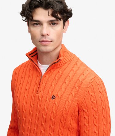 Pull Preppy Cotton Cable Half Zip coupe ajust&eacute;e Image 4