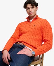 Preppy Cable Half-Zip Trui Slanke Pasvorm