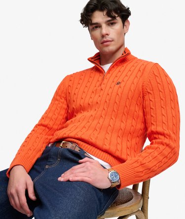 Pull Preppy Cotton Cable Half Zip coupe ajust&eacute;e Image 2