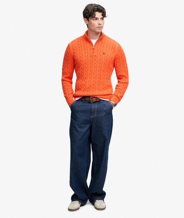 Pull Preppy Cotton Cable Half Zip coupe ajust&eacute;e Image 3