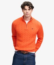 Preppy Cable Half-Zip Trui Slanke Pasvorm