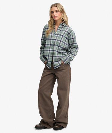Check Flannel Relaxed Shirt Image 3