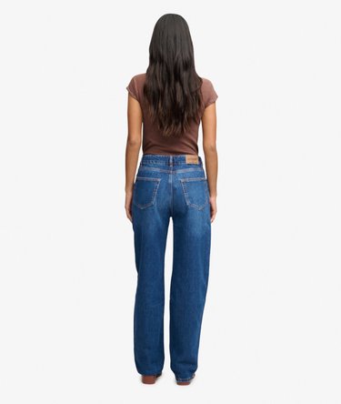 Bio-Baumwoll Jeans mit hohem Bund und weitem Bein Image 4
