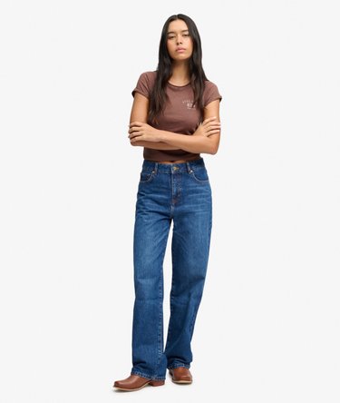 Bio-Baumwoll Jeans mit hohem Bund und weitem Bein Image 1