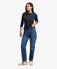 Organic Cotton Mid Rise Straight Jeans