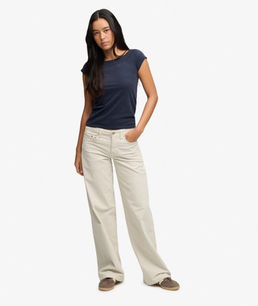Mid Rise Baggy Corduroy Trousers Image 1
