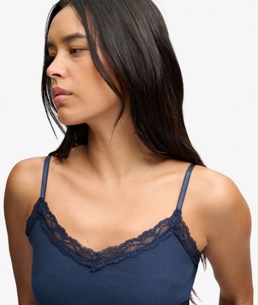 Essential Lace Trim Cropped Cami Top Image 4
