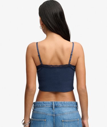 Essential Lace Trim Cropped Cami Top Image 5