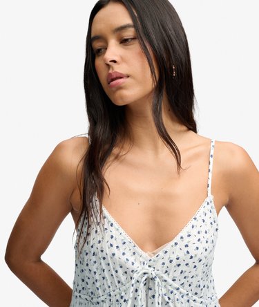 Textured Woven Cami Dress Image 4