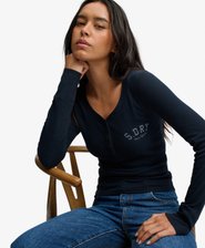 Athletic Button Down Long Sleeve Top