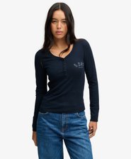Athletic Button Down Long Sleeve Top