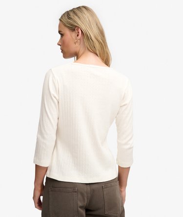 Athletic Essentials Pointelle Halve Mouw Top Image 5