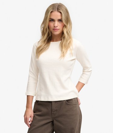 Athletic Essentials Pointelle Halve Mouw Top Image 1