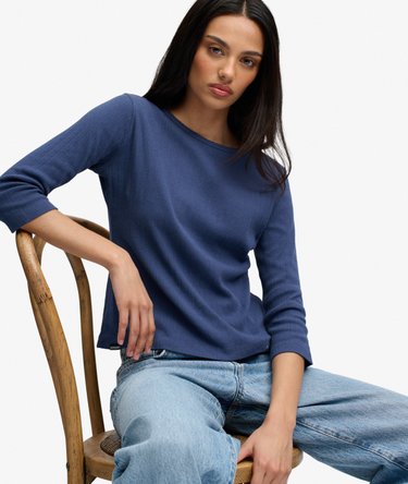 Athletic Essentials Pointelle Half Sleeve Top Image 2