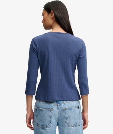 Athletic Essentials Pointelle Half Sleeve Top Image 5