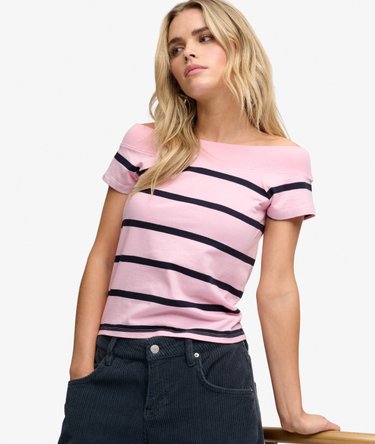 Athletic Off Shoulder Pattern Top Image 2