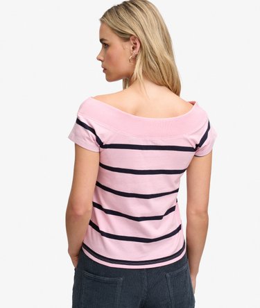Athletic Off Shoulder Pattern Top Image 5