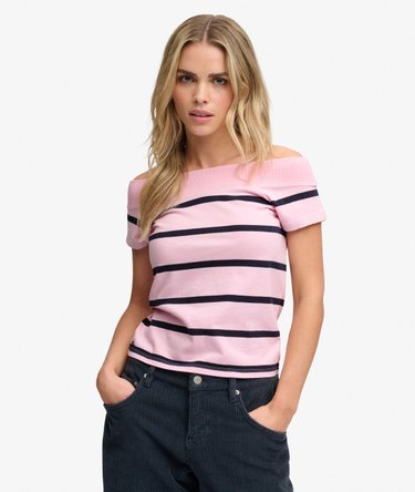 Athletic Off Shoulder Pattern Top Image 1