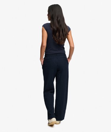 Mid Rise Pinstripe Trousers Image 5