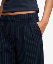 Pantalon Pinstripe Taille Haute Coupe Classique