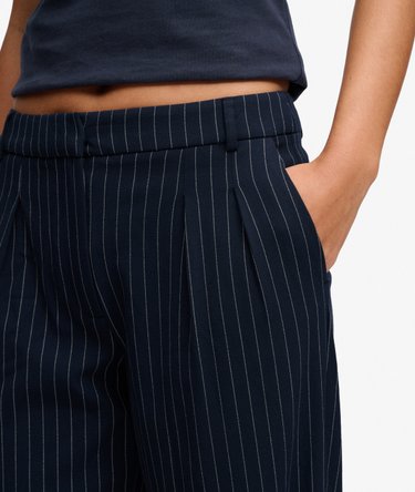 Mid Rise Pinstripe Trousers Image 2