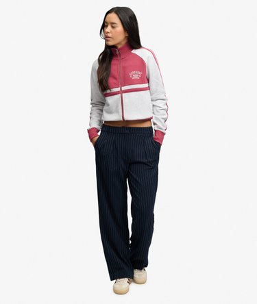 Mid Rise Pinstripe Trousers Image 1