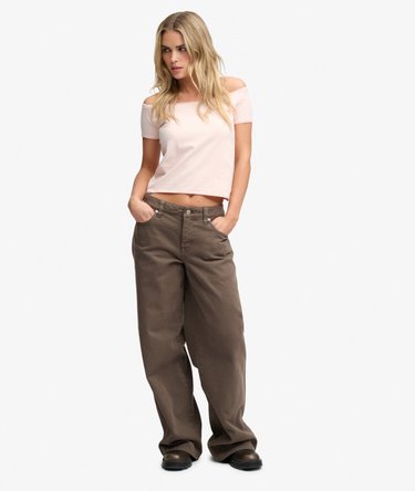 Bardot Off-Shoulder-Top schmale Passform Image 3