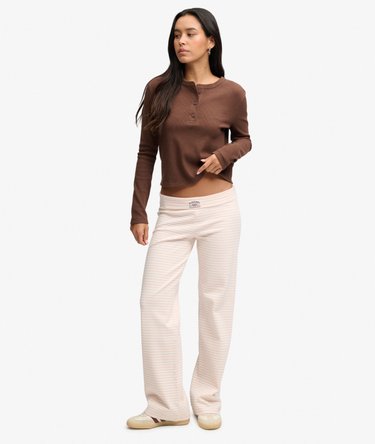 Athletic Essential Waffle Button Long Sleeve Top Image 3