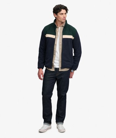 Polaire Tricolore Zipp&eacute;e Coupe D&eacute;contract&eacute;e Image 3