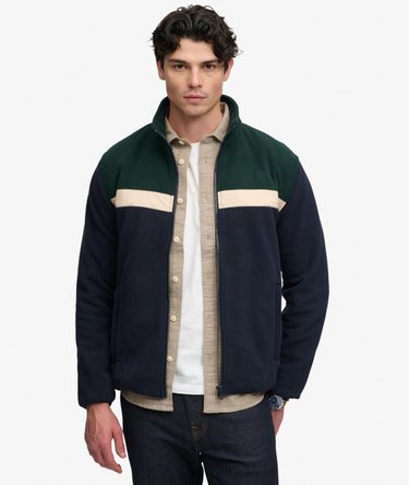 Polaire Tricolore Zipp&eacute;e Coupe D&eacute;contract&eacute;e Image 1