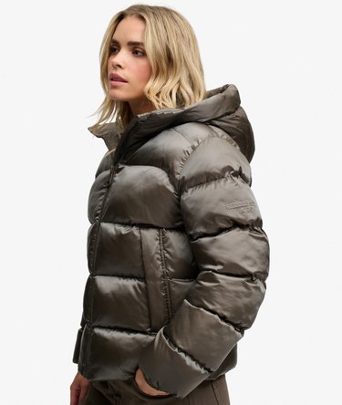 Hooded Shine Puffer Jacket Image 4