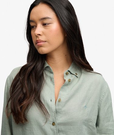 Premium Linen Button Down Slim Shirt Image 4