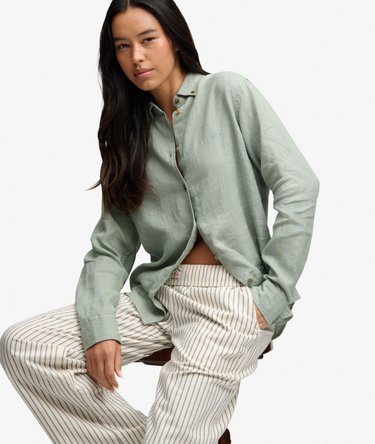 Premium Linen Button Down Slim Shirt Image 2