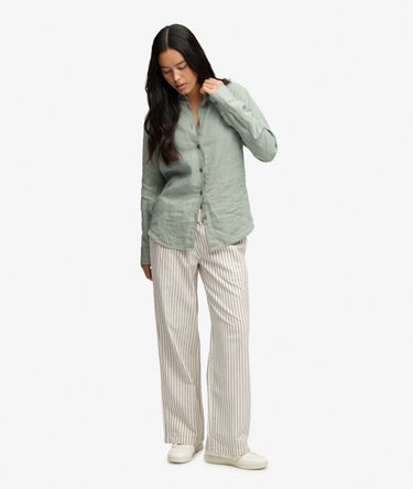 Premium Linen Button Down Slim Shirt Image 3