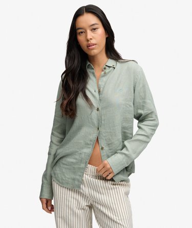 Premium Linen Button Down Slim Shirt Image 1