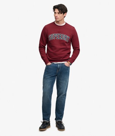Athletic Applique Relaxed Crew Sweatshirt Image 3